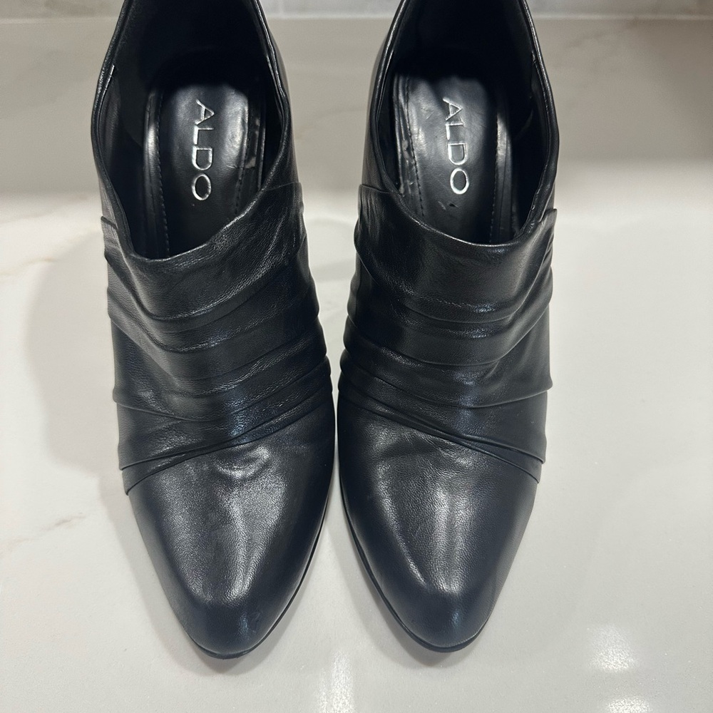 Aldo Sleek Black Ankle Booties